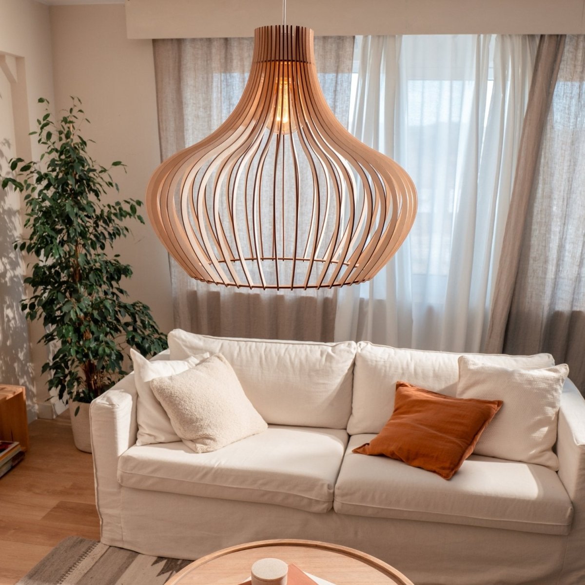 Lampe en bois 'Iduna' - Nordestic